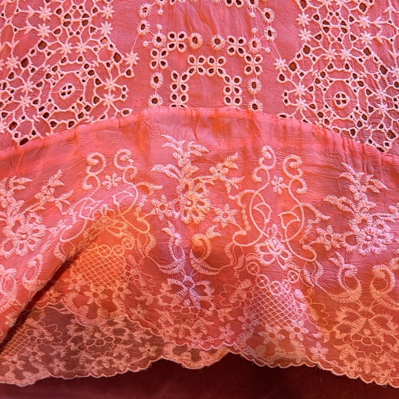 johnny was salmon eyelet blouse - Picture 2 of 6